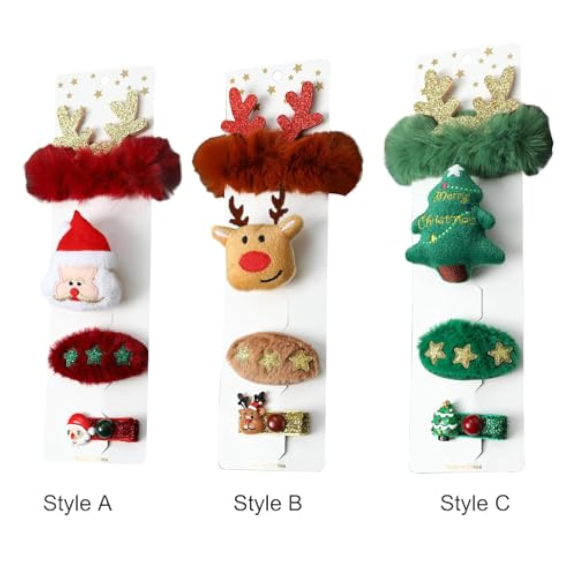 Christmas Hair Accessories, Cute Clips Set for Holiday Parties