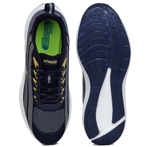 Image of ATHCO mens Mark Running Shoes for Man Comfortable Men's Sports Shoes with Memory Foam Cushioned Insole Sports Shoes for Men Running Walking Lightweight Gym Shoe for Men Comfortable Stylish & Casual Walking Shoe for Man Anti Slip Gym Footwear