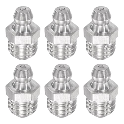 Image of uxcell 6Pcs Metric Stainless Steel Straight Grease Fitting M10 x 1.5mm Thread Hydraulic Grease Fitting Accessories
