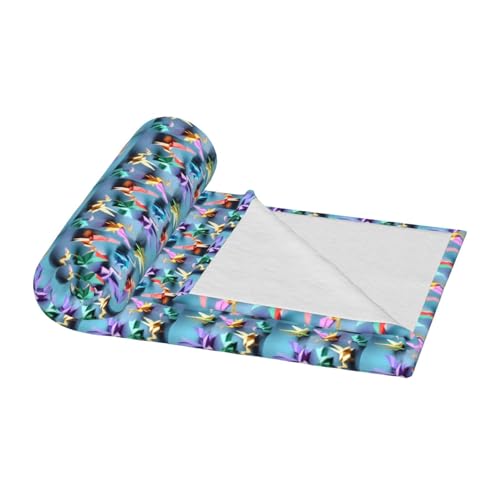 Couverture douce de prestige imprimé grues en papier origami : une pièce d'exception épaisse - 4