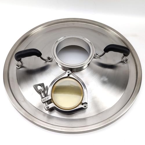 16? PORTED BREW KETTLE DISTILLATION LID Pro 4? Triclamp Center with 3? Sight Glass for 65L BrewZilla DigiBoil Anvil Foundry and Others KL25829