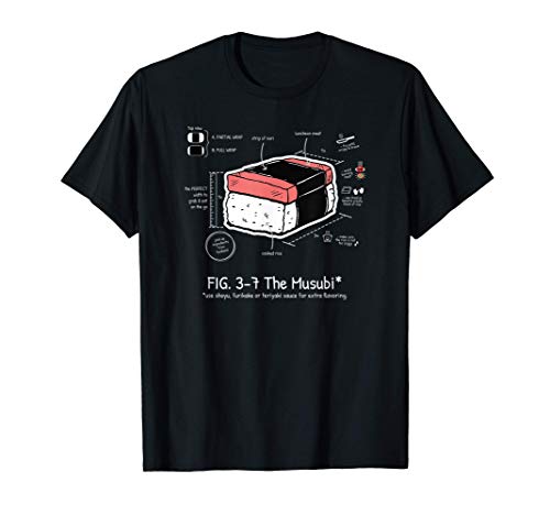Musubi Hawaiian Food Diagram Instructions T-Shirt - haha!