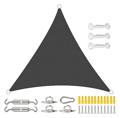 Voile d'ombrage auvent triangle noir anti-UV pour la terrasse