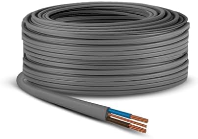 PRIMES DIY 6MM Twin And Earth Cable 6242Y BASEC Approved Electrical Mains Socket Ring Wire, 3 Meters
