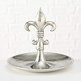 Dekorative Schale französische Lilie D31cm silber Aluminium