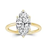RODIFFY 3.5CT Marquise Cut Engagement Ring, AAAAA Grade Cubic Zirconia Promise Ring for Women, S925 Silver Bridal Wedding Jewelry ((Style 1) Golden, 6)