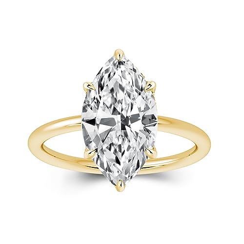 3.5CT Marquise Cut Engagement Ring, AAAAA Grade Cubic Zirconia Promise Ring for Women, S925 Silver Bridal Wedding Jewelry