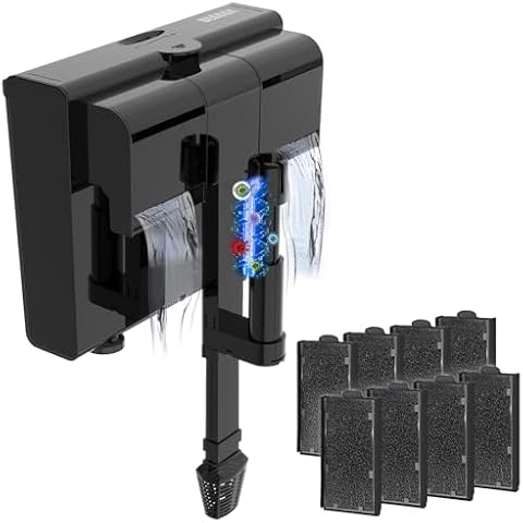 DEGGOX U-V Aquarium Filter for 20-45 Gallon & 8 Count Replacement Cartridges Cover