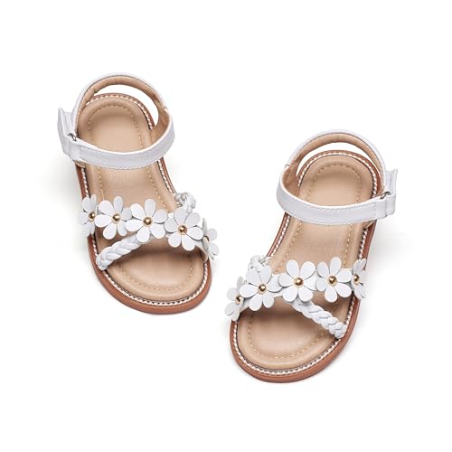 Kiderence Kleinkind Mädchen Sandalen Kleine Mädchen Kinder Sommerschuhe Kleinkind Weiß Sandalen Größe 24