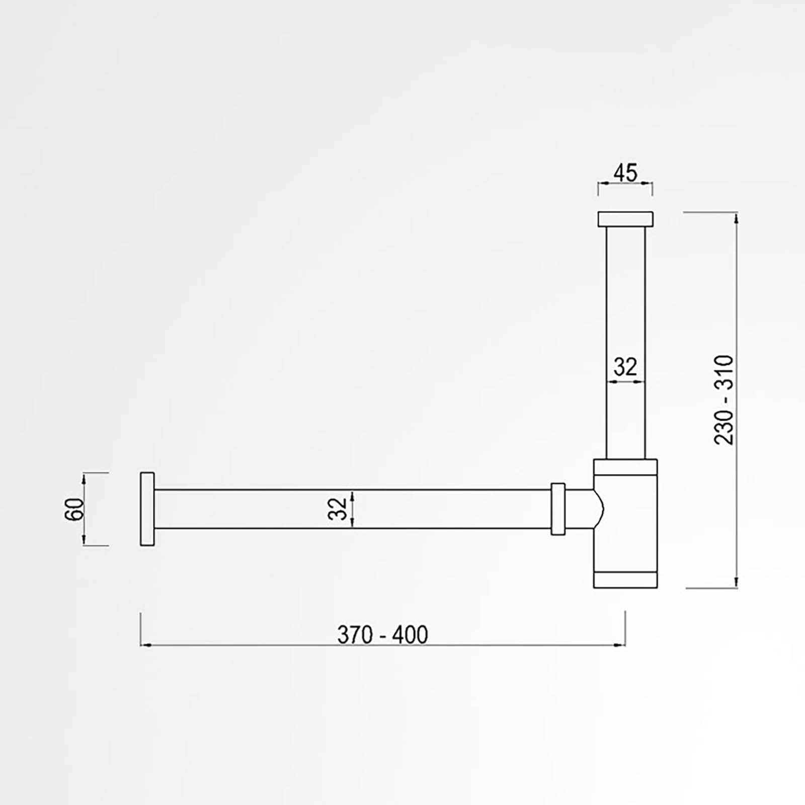 Siphon Waschbecken Bad mit Reinigungsöffnung,Ablauf Garnitur,Geruchsdichte,Höhenverstellbares Syphon Waschbecken für Küchenspülen