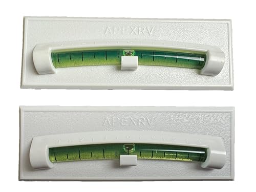 Apex RV Graduated Bubble Level, Never Fade, Long-Lasting, Precision Leveling, Adhesive Back, For RV, Camper, Trailer, Motorhome, and Caravan White 2 Pack (White)