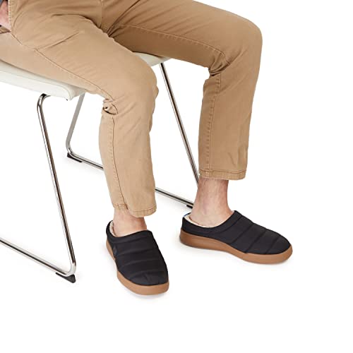 Dearfoams Men's Andre Indoor Outdoor Memory Foam Sport Lounge Clog Slipper, Black, Large #TOP1