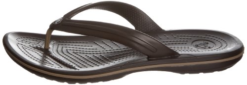 Image of Crocs Crocband Flip Flop | Slip-on Sandals | Shower Shoes, Espresso, 6 UK Men / 7 UK Women