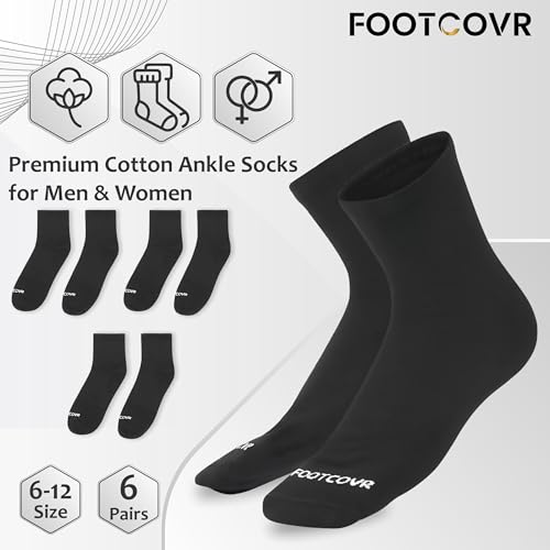 Premium Cotton Ankle Socks for Women & Men - Ultra Soft, Breathable for Size 6-122