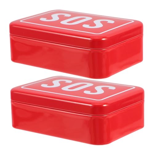 NAMOARLY 2pcs Metal Emergency Organizer Box First Aid Kit Container for Camping Hiking Outdoor Waterproof Medical Storage for Travel