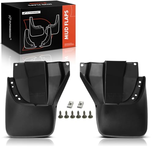 Image of A-Premium Set of 2PCS Mud Flaps Splash Guards Mudguards Mudflaps with Hardware Kits Compatible with Honda CR-V CRV 1997 1998 1999 2000 2001, Rear (Driver and Passenger Side) | Compatible with Honda CR-V 1997-2001, Set of 2 Rear Side