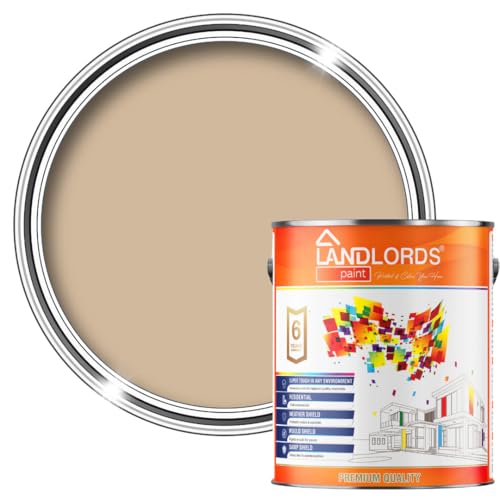 Landlords Anti Damp, Anti Mould and Condensation - Beige Matt Finish - 5 Litre - Prevent & Control Damp On Internal Walls & Ceilings - Easy To Apply