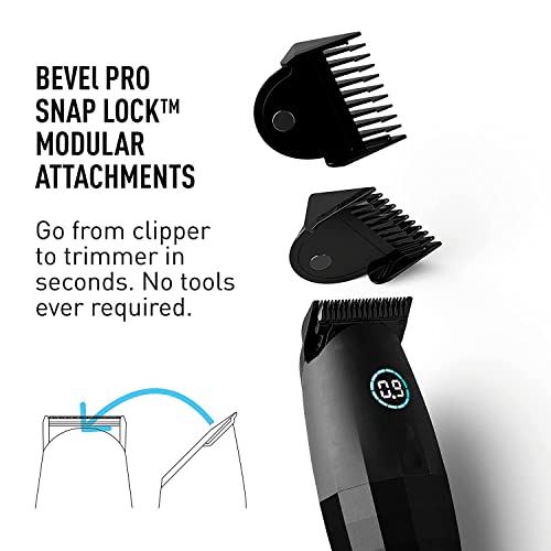 Bevel Professional Hair Clippers & Beard Trimmer For Men, Barber Supplies, Cordless Hair Clippers, Hair Trimmer For Men, 4 Hour Rechargeable Battery, Black #TOP1