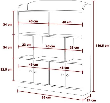 Emall Life Kids Bookshelf and Storage, Childrens Bookcases Displaying Books toys Organizer Shelving Unit for Boys and Girls (White)