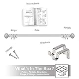 Mosaic Ball Extendable Curtain Pole. Includes Pair Of Superior 60mm Size Finials, Rings, Brackets & Fittings Set. (Chrome, 160cm - 300cm, 63 Inch to 118 Inch) - Image 7