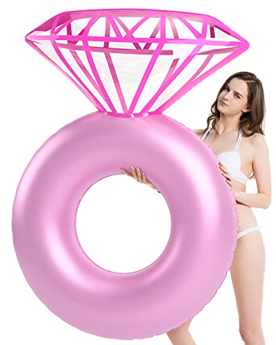 Jasonwell Inflatable Diamond Ring Pool Float - Engagement Ring Bachelorette Party Float Stagette Decorations Swimming Tube Floaty Outdoor Water Lounge Floats for Adults