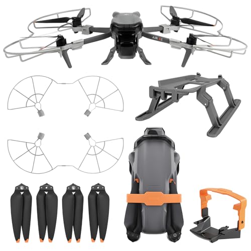 Craznick Air 3S Propellers - with Blades Guards Propeller Holder Prop Fixator Foldable Landing Gear Legs Paddle Stabilizer Protector Kit for DJI Air 3/Air 3S Drone Accessories