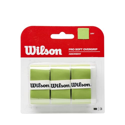 Wilson Pro Soft Overgrip Empuñadura, 3 Unidades, Unisex, Lima, Única