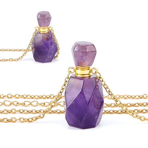 SUPERFINDINGS Botellas de perfume collar de cristal botellas de...