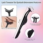 Eyelash Curlers Kit for Women w Lash Curler, Eyelash Comb Seperator, 3 in1 Mascara Brushes, Eyelash Extension Tweezers, Foldable Eyebrow Brush and Comb, 10 Silicone Refills Pads - Image 4