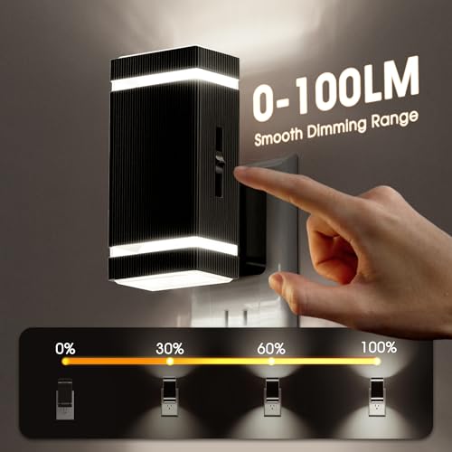 Image of Briignite Night Lights Plug into Wall, 2Pack Dimmable Daylight, Nightlight Plug in, Led Night Light 1W with Dusk to Dawn Sensor for Bedroom, Bathroom, Stair, Kitchen