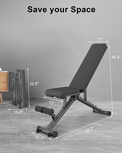 BARWING YouTen 4way Adjustable Bench Full Body Workout Decline/Flat/Incline Bench for Home Gym Black