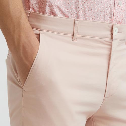 Image of Colorplus Nuvo Fit Cotton Nylon Blend Solid Piece Dyed Pattern Flat Front Casual Trouser
