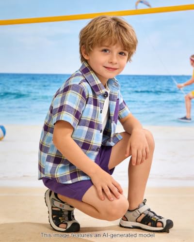 Image of SANGTREE 3 Piece Boy Outfits Short Sleeve Shirt and Shorts Set Beach Vacation Summer Clothes, 3 Months - 9 Years