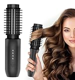Cordless Curler Iron Brush for All Hair Types - Rechargeable Hair Styler Curler Brush f 4 Temperature(max 210°for Salon-Worthy Waves Curls and Volume, 8-Min Auto Off Travel Friendly (Black)
