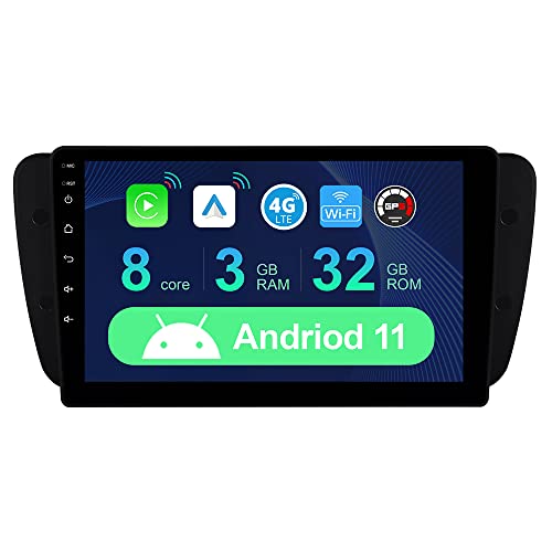 ACAVICA 9 Pulgadas Android Radio Coche para Seat Ibiza 6j 2008-2014 Pantalla Táctil Car Estéreo Navegador GPS Multimedia Player con Carplay Inalámbrico Bluetooth WiFi DSP Control Volante 3+32GB