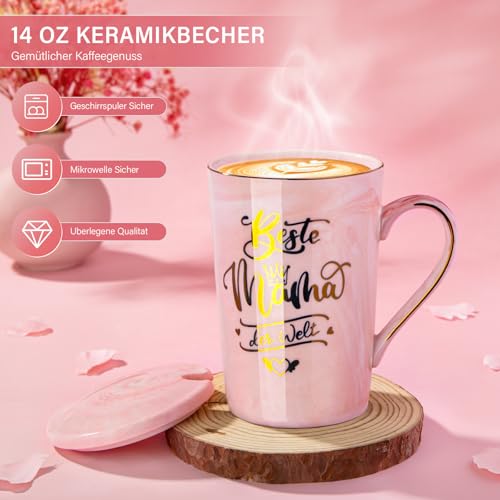 Geburtstagsgeschenk Geschenke für Mama, 14 Oz Kaffeetasse Mama Geschenk Set – Ansicht 2
