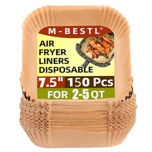 Comparison: Best Oil To Use For Air Fryer 5 7.5 Inch Air Fryer Parchment Paper Liners Square,150 Pcs Non-stick &Oil-proof Air Fryer Liners Disposable for 2-5 QT Frying,Baking,Roast