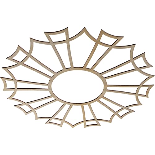 Image of Ekena Millwork 40 inchOD x 14 1 /8 inchID x 1 /4 inchT Augustus Wood Fretwork Pierced Ceiling Medallion, Hickory