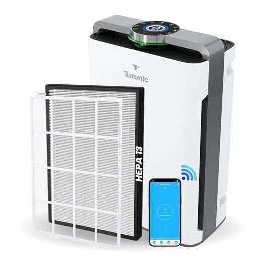 Turonic PH950 - Hepa Air Purifiers for Home w/ Humidifier, Large Room Air Cleaner up to 2500 Sq Ft, 8-Stage Purification w/ True Hepa 13 Filter, UV-A Light & Ionizer, Smart Auto Mode, Wi-Fi control