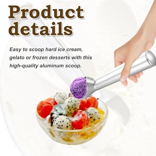 Aluminum Ice Cream Scoop,Icecream Scooper for Hard Ice Cream, Gelato, Ergonomic Handle, Durable Kitchen Tool for Easy Scooping - Image 4