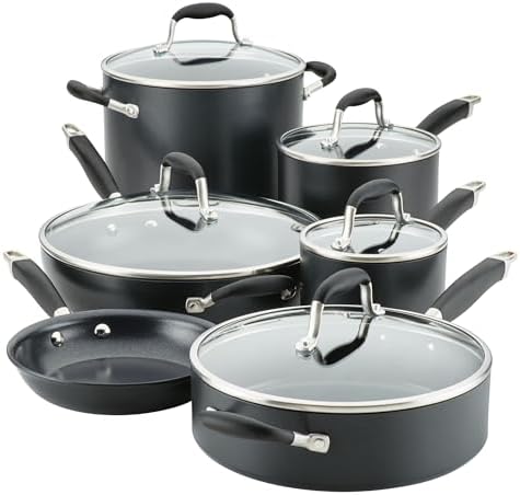 Anolon Advanced Home Hard-Anodized Nonstick 11-Piece Cookware Set (Onyx)