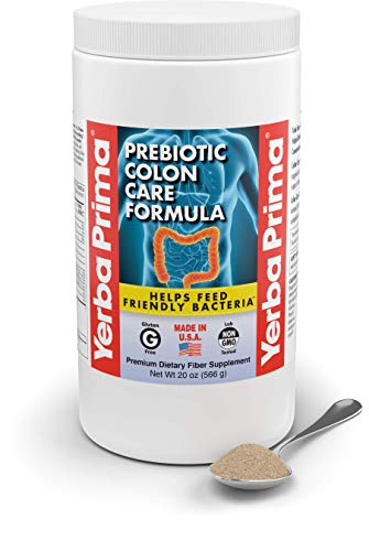 Yerba Prima Prebiotic Colon Care Formula, 20 Oz Powder (Pack Of 2) With Fos - Natural Psyllium Fiber, Magnesium, Selenium - Non-Gmo, Gluten Free, Vegan Daily Supplement - For Men & Women #TOP6