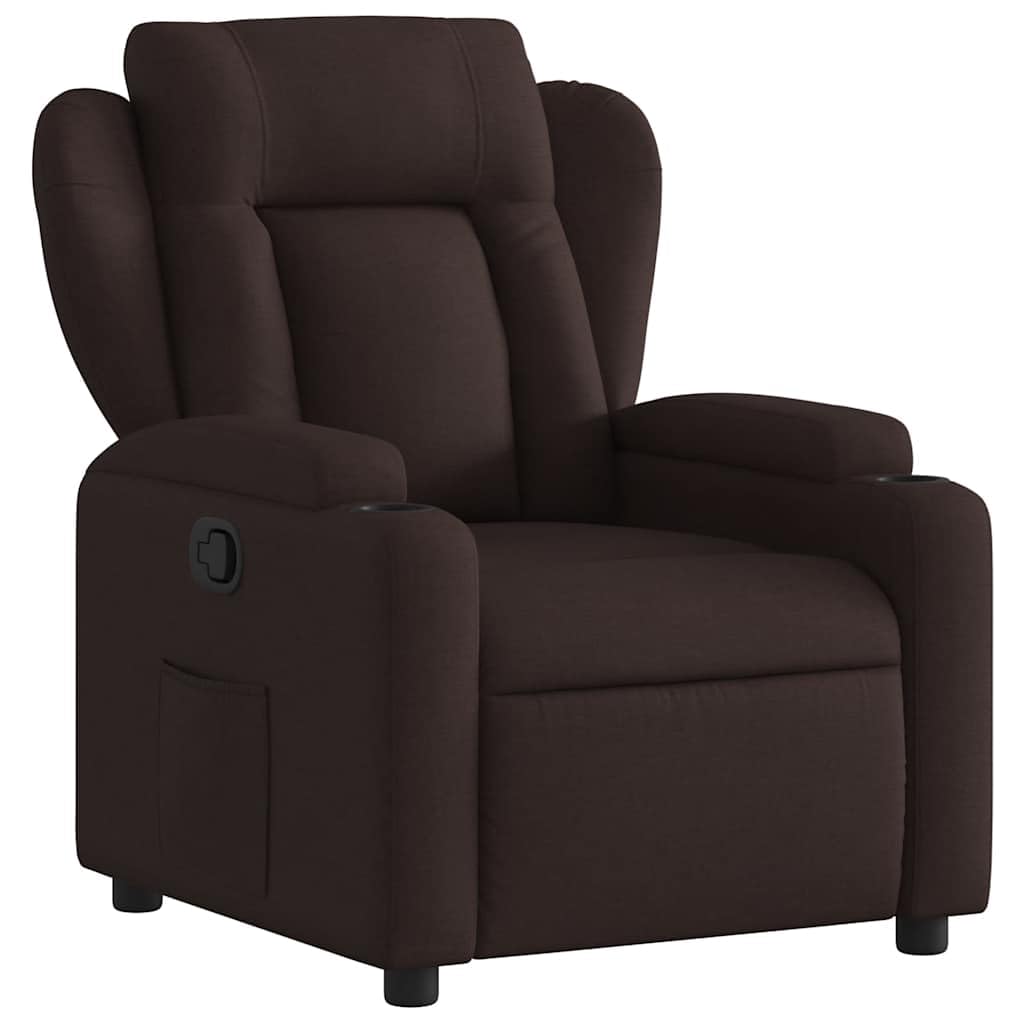 VidaXL Fauteuil Inclinable Relaxation Gris Clair Tissu – Porte-gobelets, Poche Latérale, Confort Moderne
