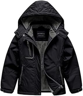CREATMO US Girl's Waterproof Ski Jacket Warm Winter Snow Coat Windproof Snowboarding Rain Jacket