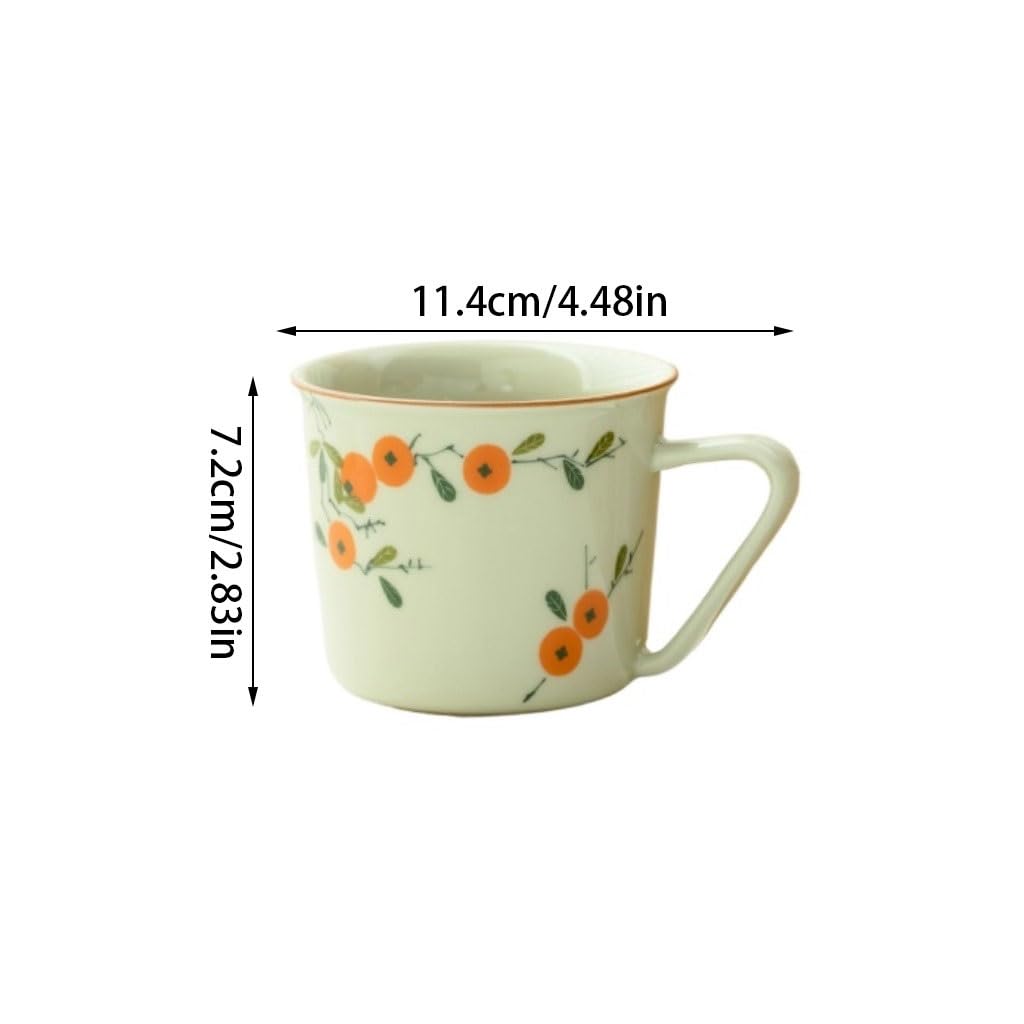 Kubki Matcha Ceramiczny kubek do herbaty z uchwytem, ręcznie malowany kubek do herbaty khaki, podróżny kubek do kawy, kubek na wodę do biura zestaw do herbaty z zaparzaczem