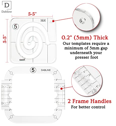 image for DABLINE 13 PCs Quilting Template Set Includes 8 Quilting Templates, Qu