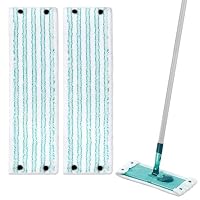 2 Stück Wischmopp Bezug für Leifheit Clean Twist M Micro Duo 33x15cm Bodenwischer Ersatzbezug für alle Böden Ersatz Wischbezug mit Click-System Mikrofaser Putzlappen ideal für Fliesen und Laminat