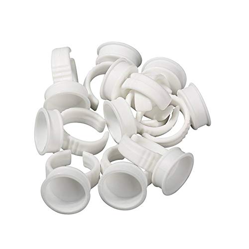 Tattoo Ink Caps Cups -100pcs Microblading Pigment Glue Rings Tattoo Ink Holder For Semi Permanent Makeup(Large 100pcs)