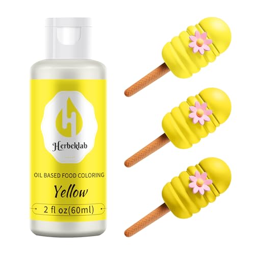 Yellow Oil Based Food Coloring – 2 fl oz Professional Grade Concentrated Oil Food Dye for Melting Chocolate, Candy Melts, Cake Pops, Strawberries &amp; Baking