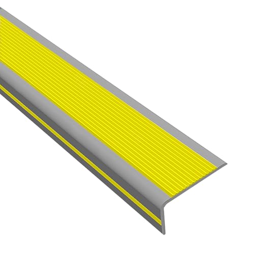 ZIHQRgE Anti-Slip Stair Edging Strip Self-Adhesive PVC Stair Nosing 1000cm Length, Waterproof for Outdoor and Indoor Stair Treads(Jaune)